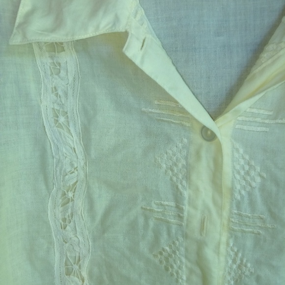 Liberty L Buttercup Yellow Linen Shirt Top - Picture 3 of 5